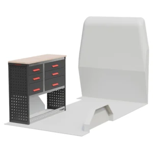 Workbench Drawers Unit 1050h x 1000w x 335 or 435d 6 drawer and full width birchwood worktop.