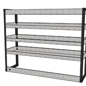 Universal Ragnar Pro Van Racking Range Shelving Unit 1200 High x 1500 Wide with shelf depth options.