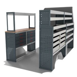 Ragnar Pro Workbench Drawer Unit & Shelving Van Racking for the Ford Transit 2014 Onwards L3 Long Wheelbase Model