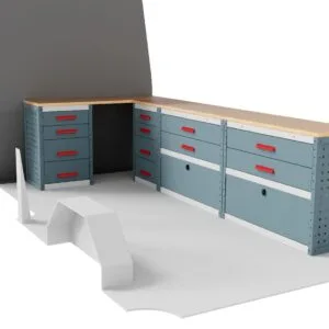 Ragnar Pro Workbench Drawer Unit Van Racking for the Ford Transit 2014 Onwards L3 Long Wheelbase Model